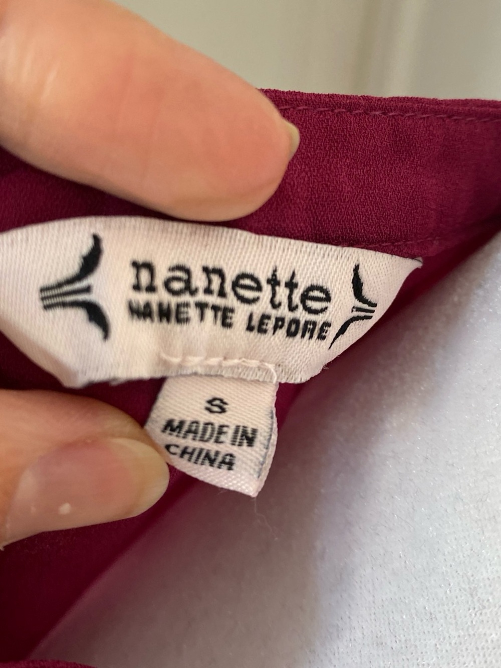 Nanette Lepore Raspberry V-Neck Button Blouse - Picture 5 of 5